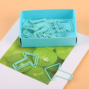 Arrow Paper Clips, 12Pcs Light Blue Book Clips, Small Cute Novelty Paperclips, Stationery Accessories