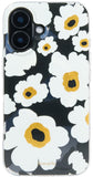 SCORPIFY for iPhone 16 Case [Compatible with MagSafe] with Black Corn Poppy Floral Design, Cute Clear Flower Magnetic Phone Cove