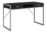 Monarch Specialties Contemporary Laptop Table With Drawers And Shelf Home & Office Computer Desk-Metal Legs, 48'' L, Cappuccino