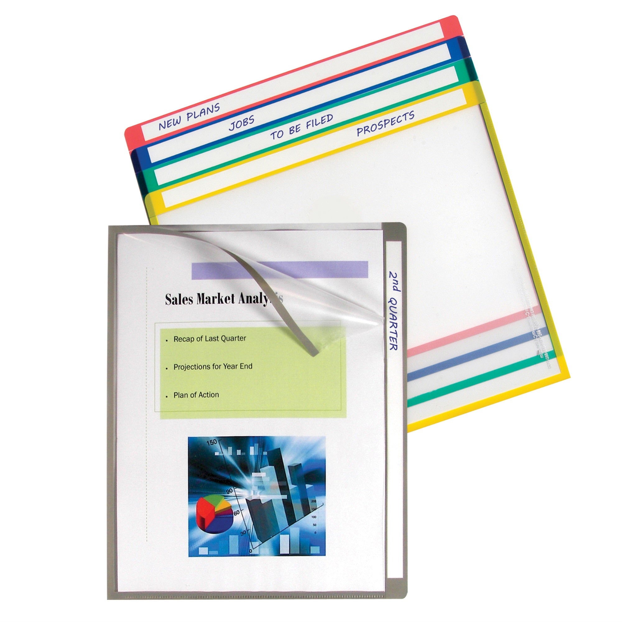 Write-On Project Folders, Clear, 11 X 8 1/2, 25/Bx, 62160