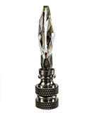 Stephanov Crystal Small Teardrop Nickel Base Lamp Finial 2.5"h
