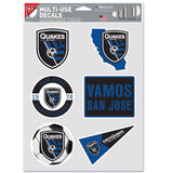 San Jose Earthquakes Decal Multi Use Fan 6 Pack Special Order