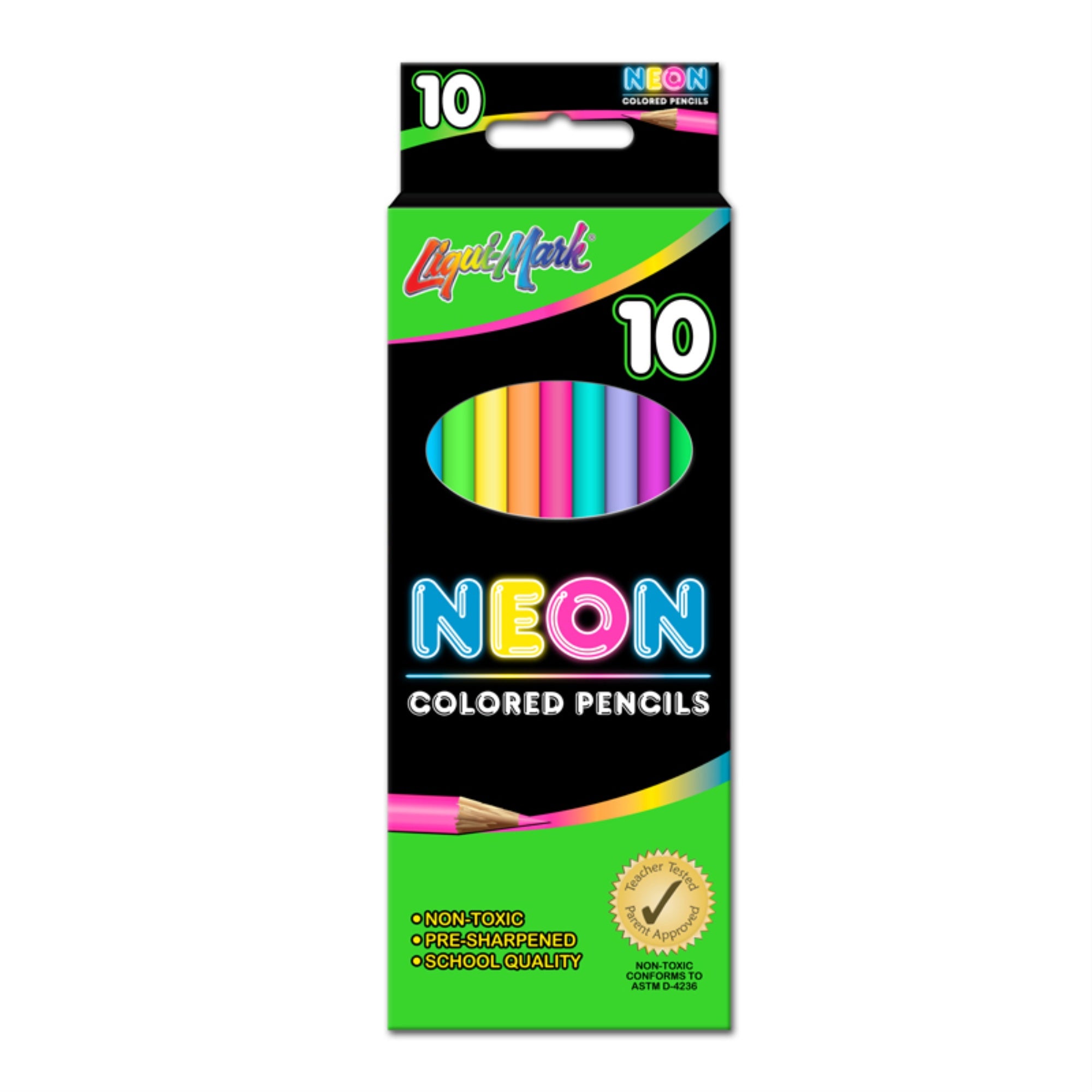 10Pk Neon 7 Pre-Sharpened Colored Pencils