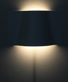 16"W Surface Wave Alluring Curved Metal LED Wall Light
