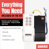 Anderic Substitute Kit for Hampton Bay TR222A Ceiling Fan Remote Control [63T-AC83T-KIT]