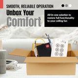 Anderic Substitute Kit for Hampton Bay TR222A Ceiling Fan Remote Control [63T-AC83T-KIT]