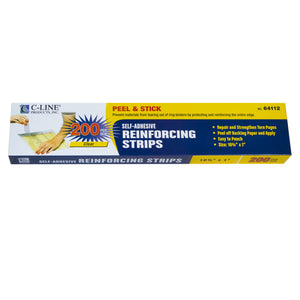 Self-Adhesive Reinforcing Strips, 10 3/4 X 1, 200/Bx, 64112