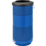 Global Industrial Perforated Steel Round Trash Can 20 Gallon Blue