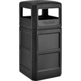 Global Industrial Square Plastic Waste Receptacle With Dome Lid 42 Gallon Black