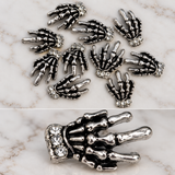 Queen - Nail Charms 10pc - #410 Silver Skeleton Hands