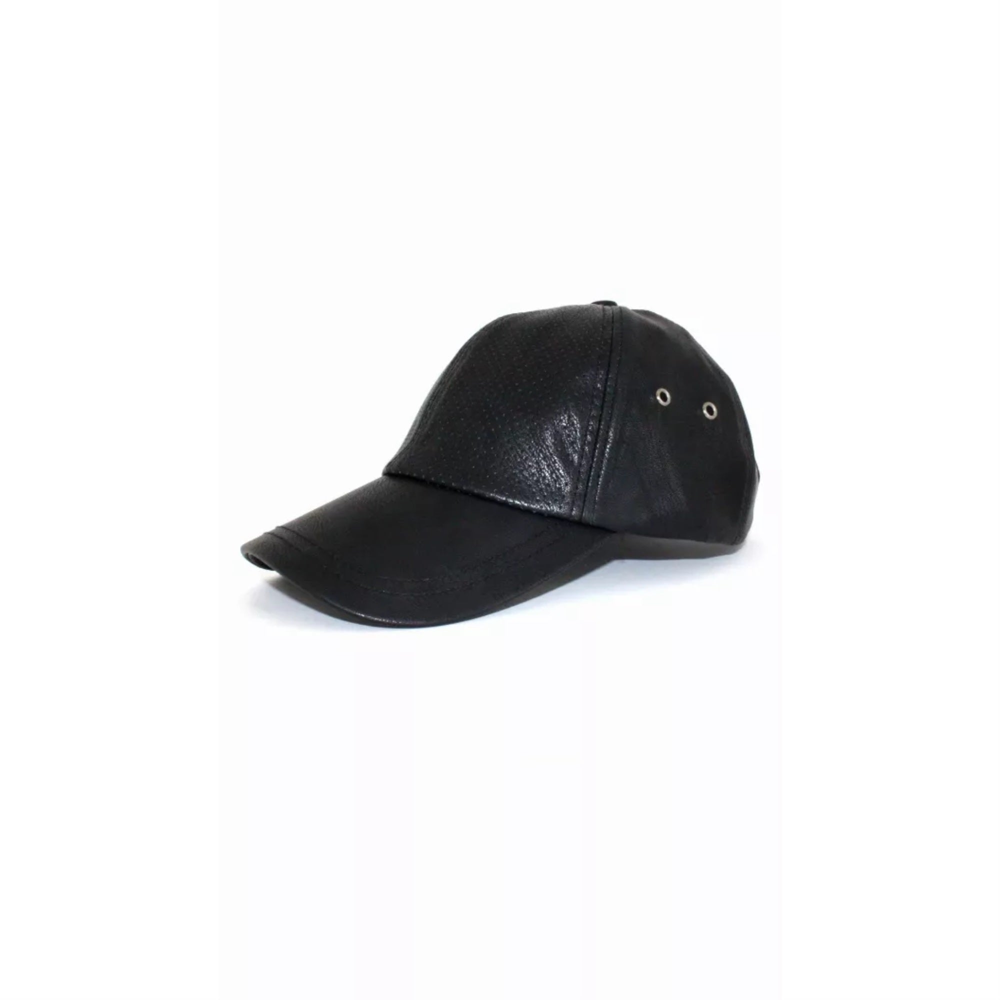 Leather Baseball Cap - Black