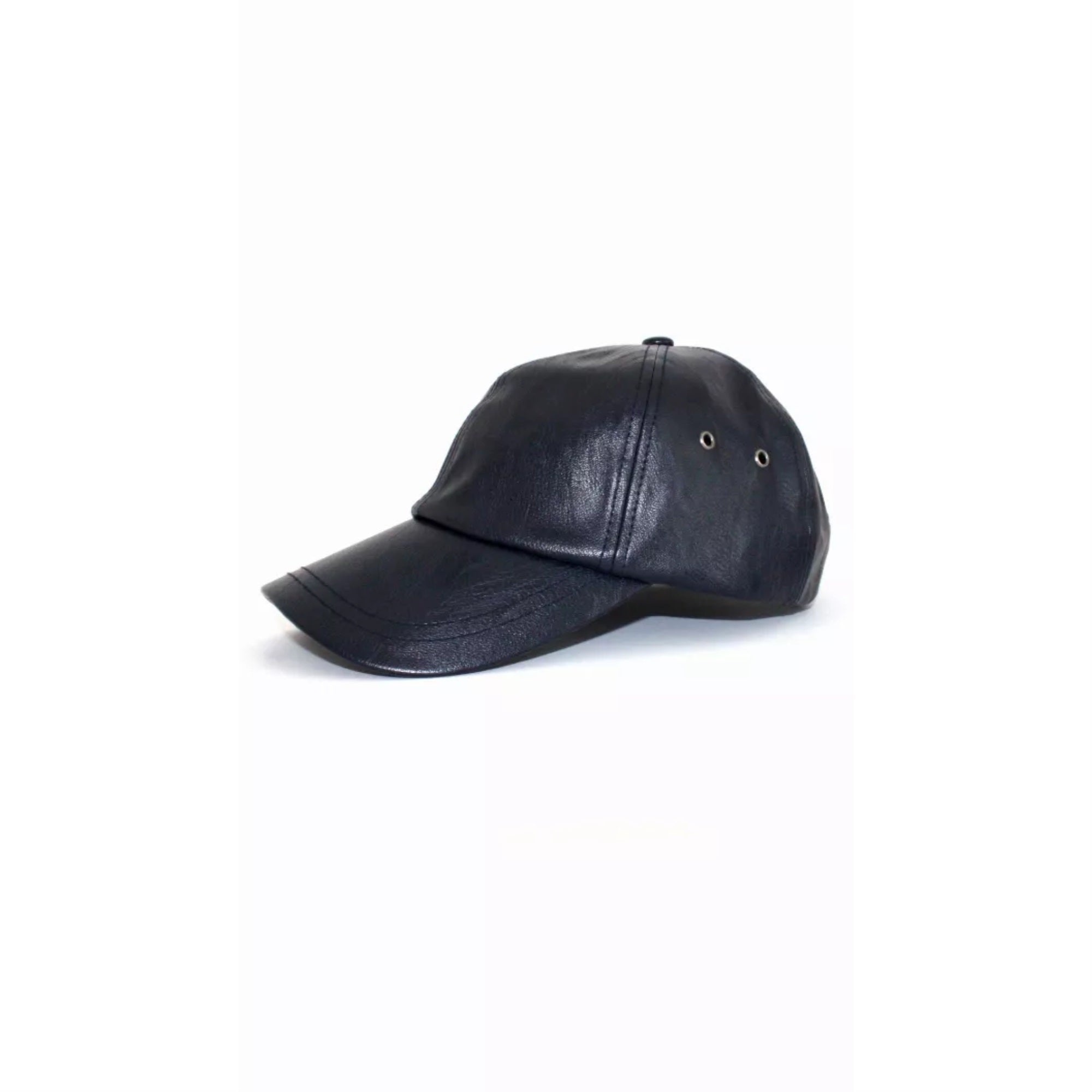 Leather Baseball Cap - Midnight