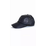 Leather Baseball Cap - Midnight