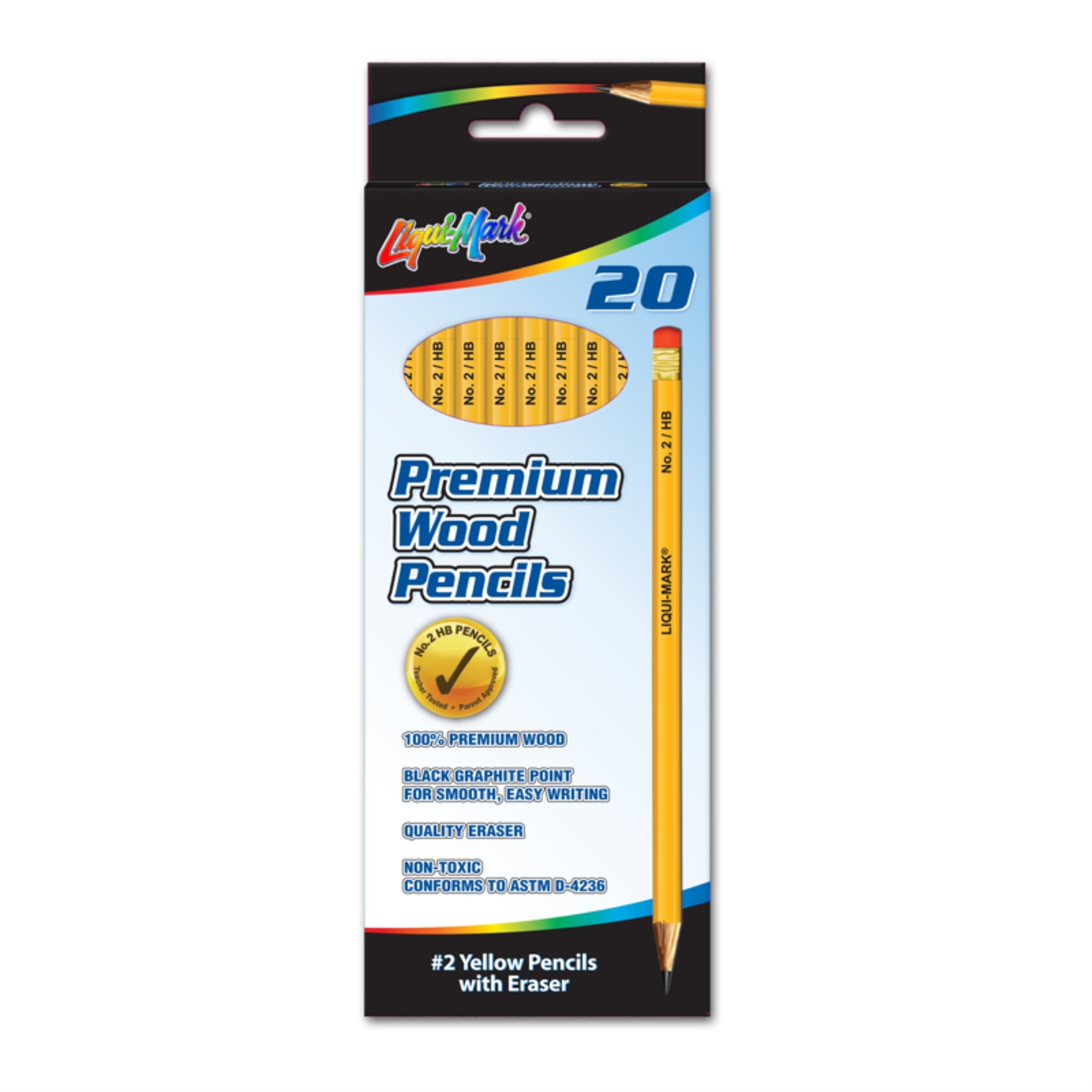 20Pk #2 Hb Yellow Pencils With Pink Eraser