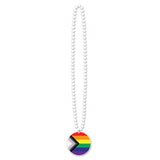 Beads w Printed Pride Flag Medallion