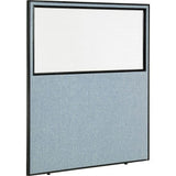 Interion® Office Partition Panel With Partial Window 60-1/4W X 96H Blue