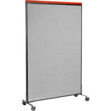 Interion® Mobile Deluxe Office Partition Panel 48-1/4W X 100-1/2H Gray