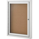 Global Industrial Enclosed Cork Bulletin Board -18W X 24H - 1 Door