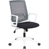 Interion® Mesh Task Chair W/ Fabric Seat Black W/ White Frame