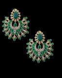 DER803 Subhana Cz earrings - Green ( READY TO SHIP )