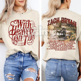 "With Heaven On Top" ZB Inspired T-Shirt - Americana Country Music Fan Gift, Vintage Folk Rock Graphic Tee, Heavyweight Music Lyric Apparel, Zach Bryan Aesthetic Streetwear