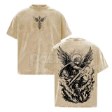 Archangel Michael Vintage Washed T-Shirt – Saint Michael Christian Streetwear Graphic Tee