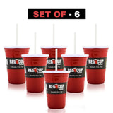 Reusable Party Cups & Lids w/ Straws – 24oz