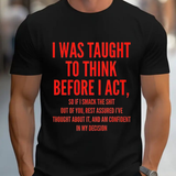 Pause & Reflect Tee – Funny "Think Before I Act" Women's Casual Graphic Shirt