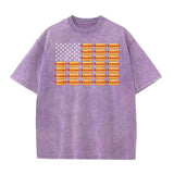 Funny July 4th Hot Dog T-Shirt – Retro American Flag Patriotic Summer BBQ Tee, Vintage Washed Lightweight Cotton Glizzy Freedom Top