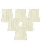 4"W x 4"H Set of 6 Egg Shell Pleated Clip-on Candelabra Lampshade