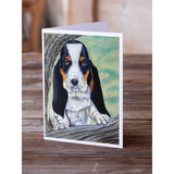 Basset Hound On The Branch Greeting Cards And Envelopes Pack Of 8