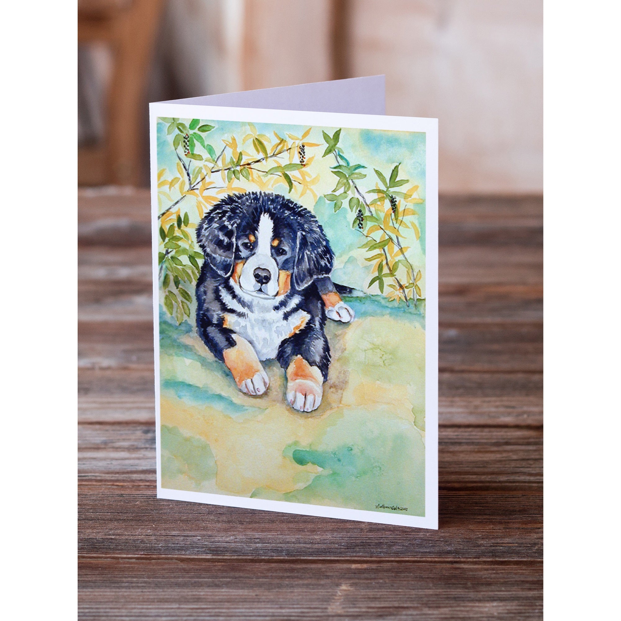 Bernese Mountain Dog Puppy Greeting Cards And Envelopes Pack Of 8