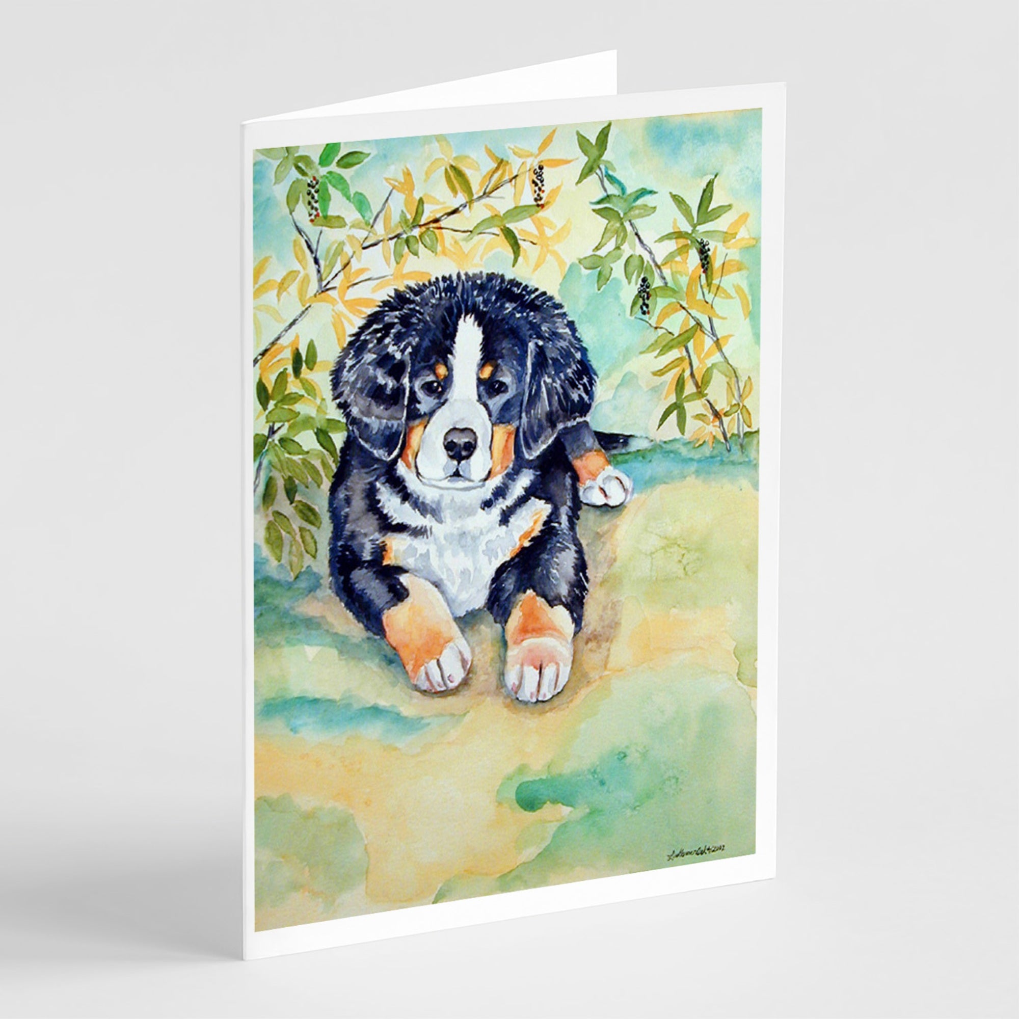 Bernese Mountain Dog Puppy Greeting Cards And Envelopes Pack Of 8
