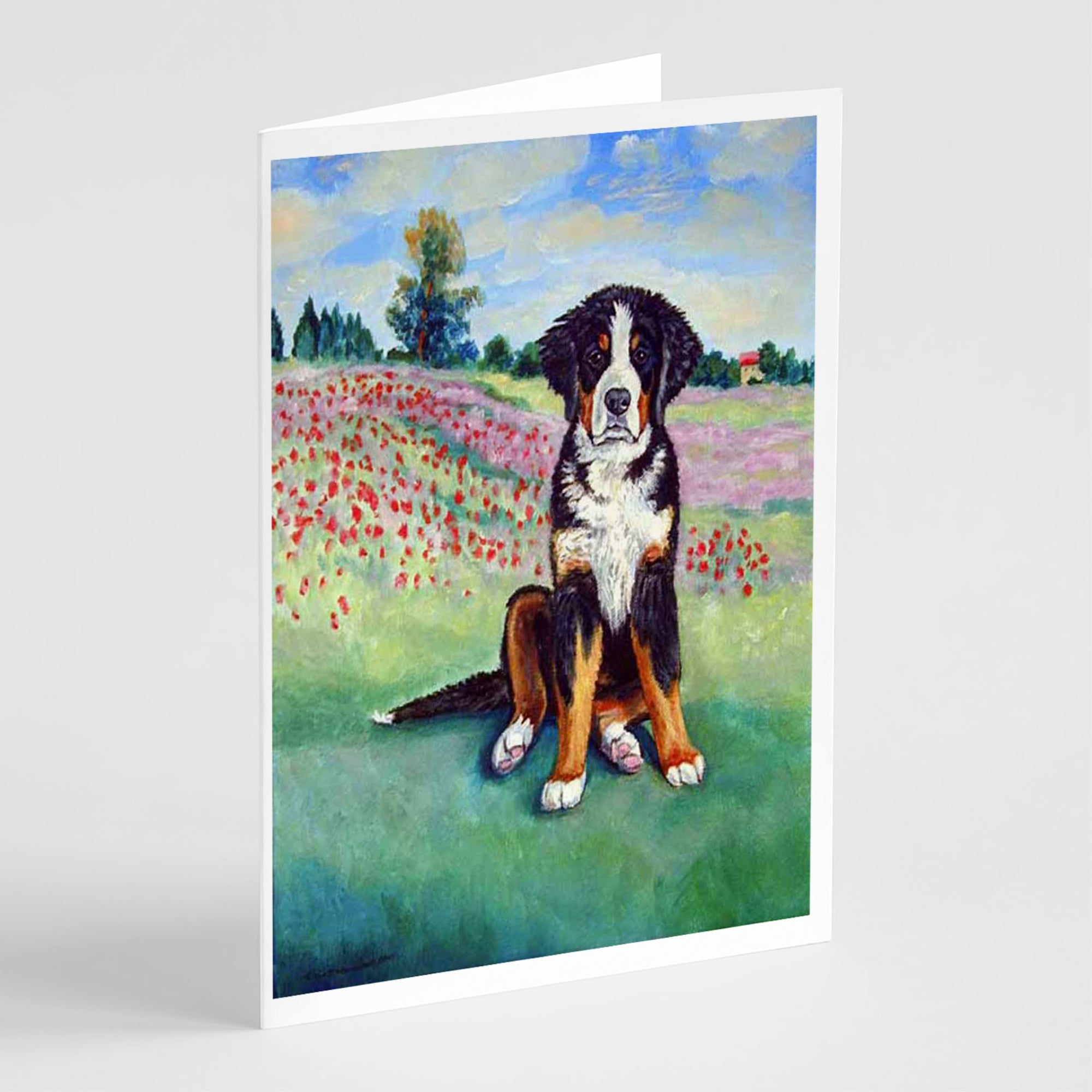 Bernese Mountain Dog Greeting Cards And Envelopes Pack Of 8
