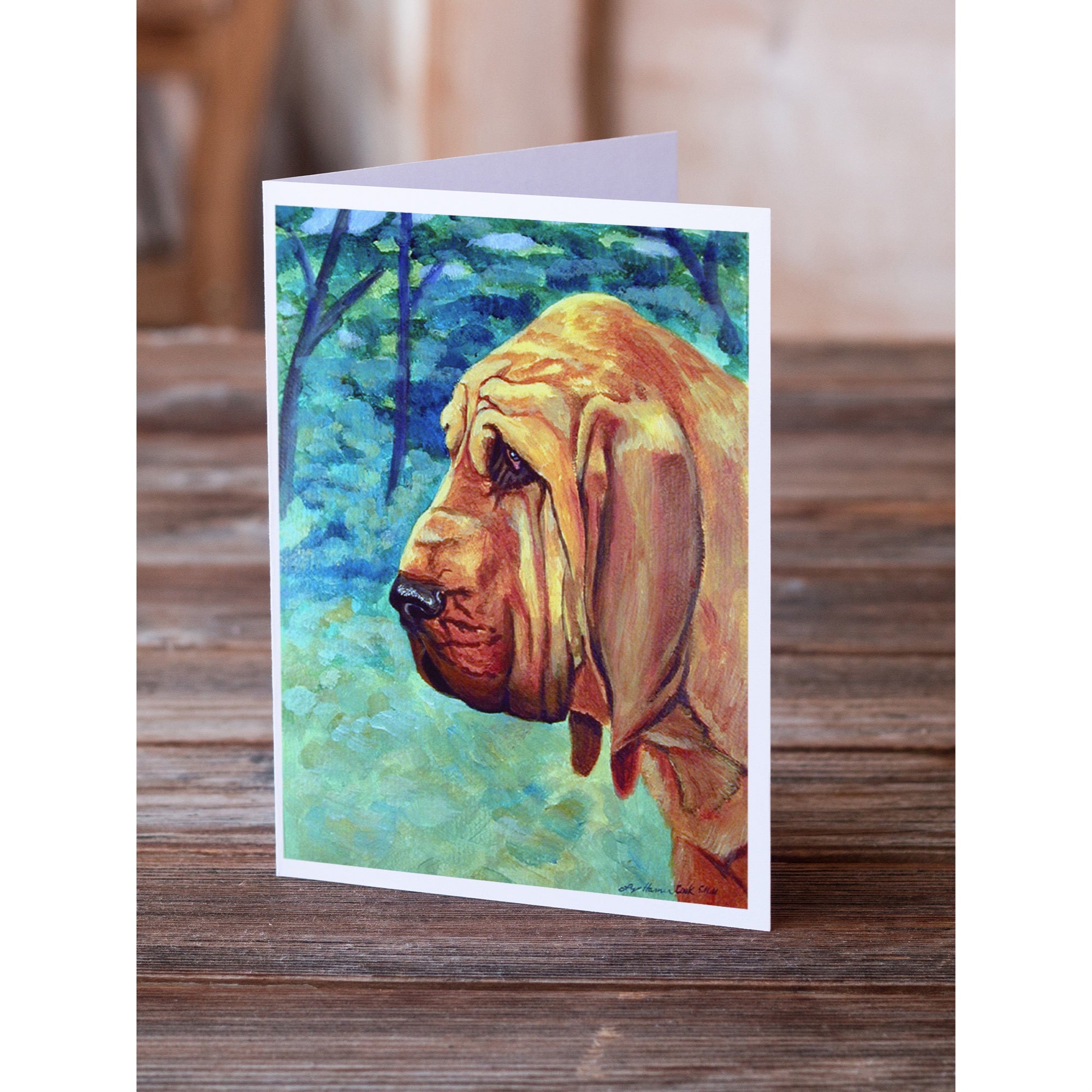 Bloodhound Greeting Cards And Envelopes Pack Of 8