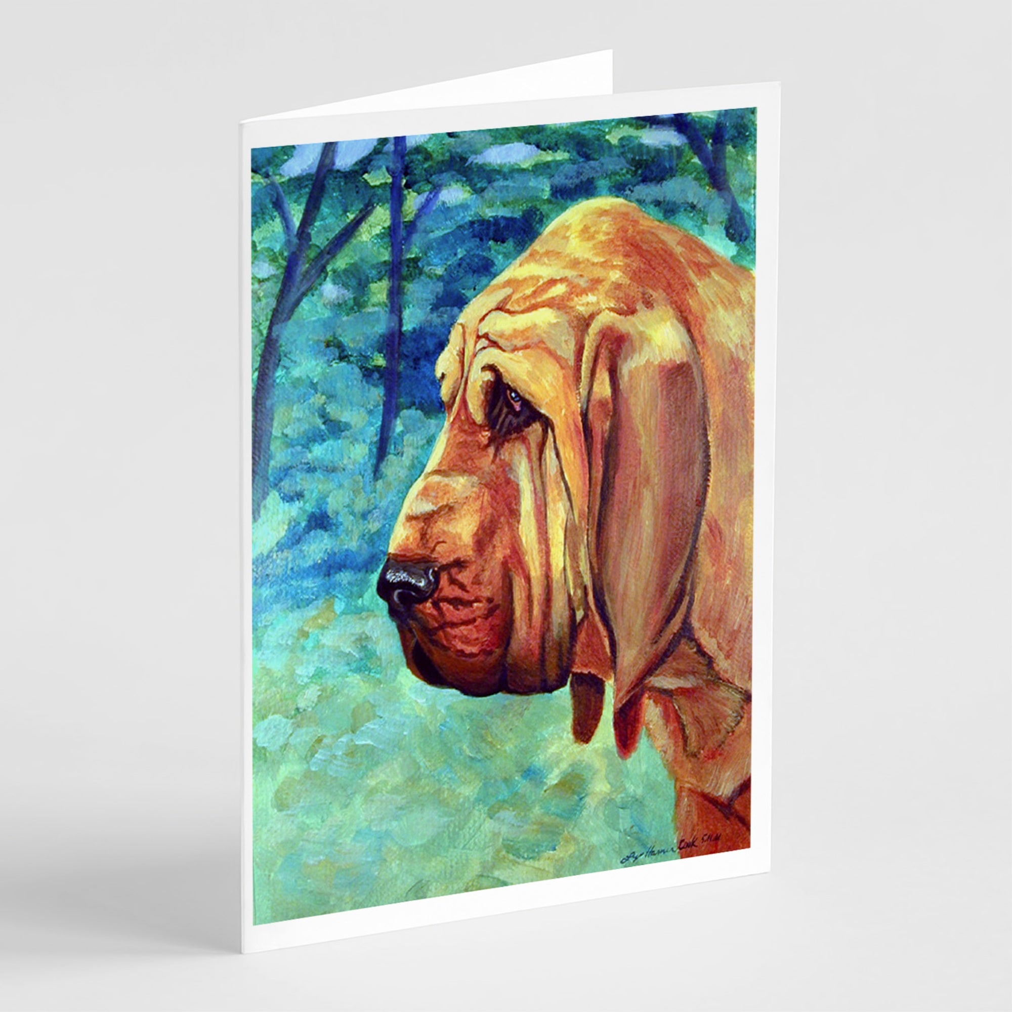Bloodhound Greeting Cards And Envelopes Pack Of 8