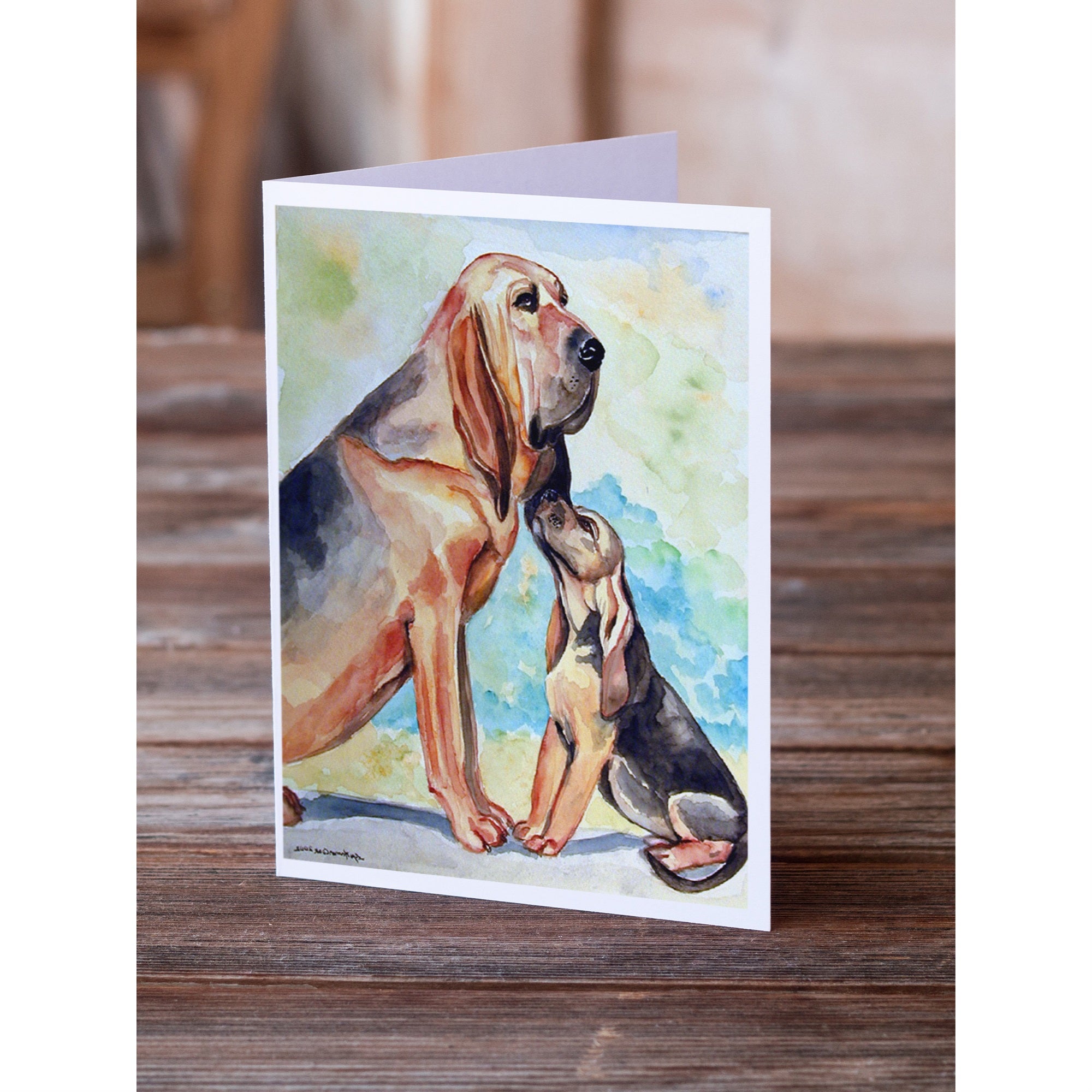 Bloodhound Momma'S Love Greeting Cards And Envelopes Pack Of 8