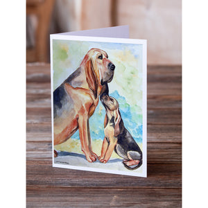 Bloodhound Momma'S Love Greeting Cards And Envelopes Pack Of 8