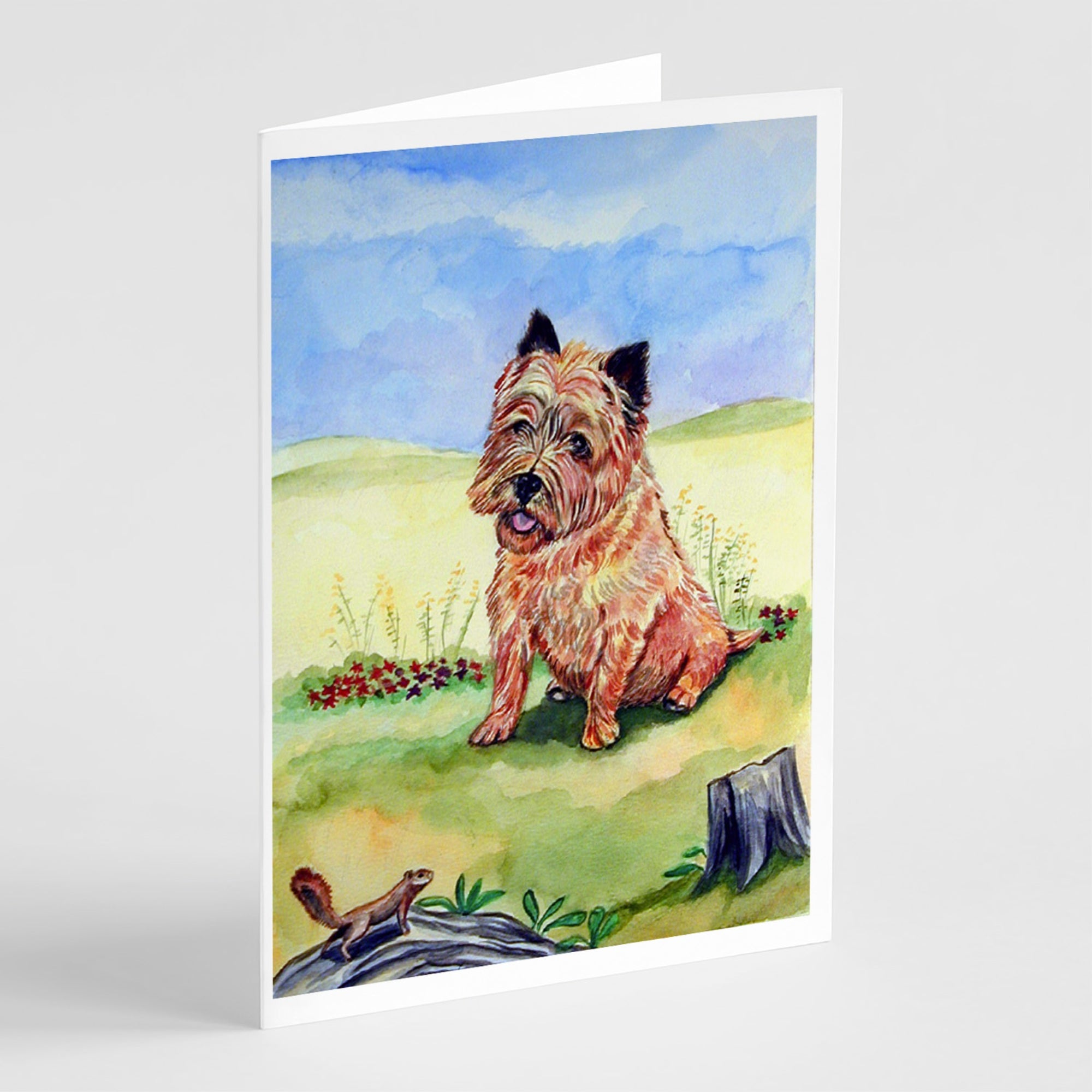 Cairn Terrier And The Chipmunk Greeting Cards And Envelopes Pack Of 8