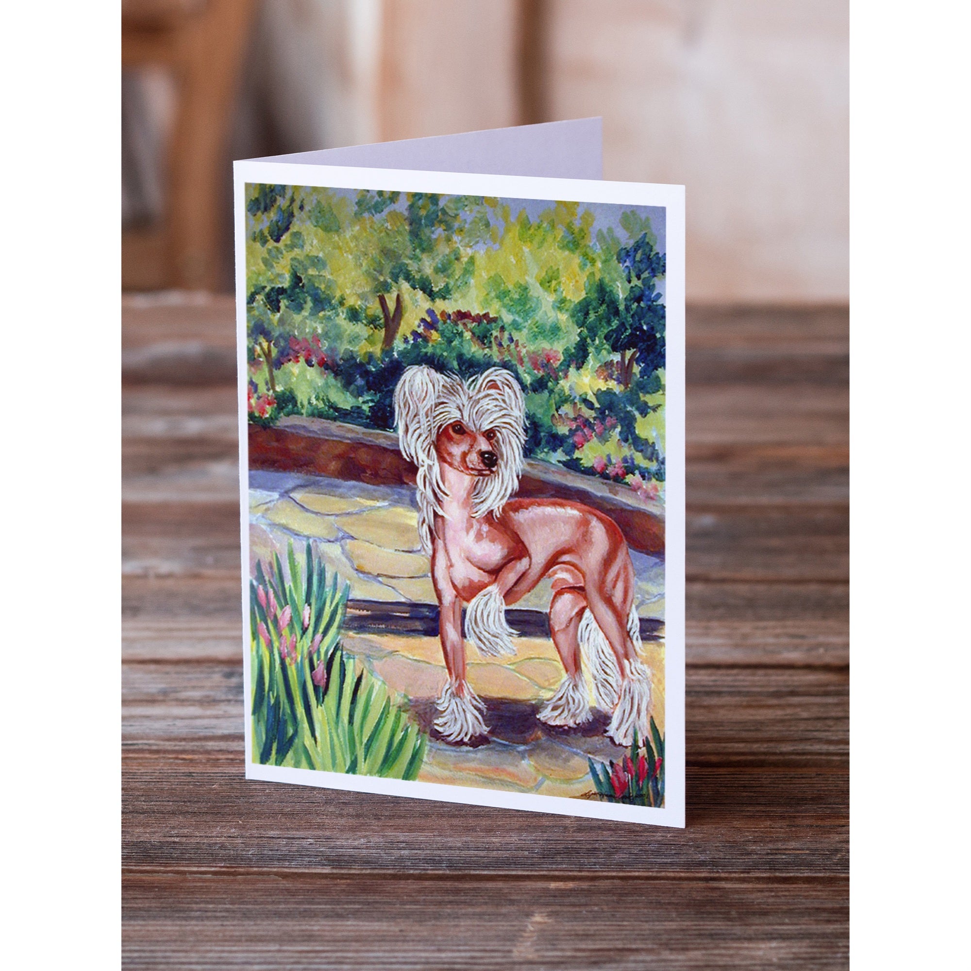 Chinese Crested On The Patio Greeting Cards And Envelopes Pack Of 8