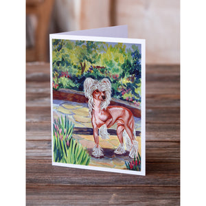 Chinese Crested On The Patio Greeting Cards And Envelopes Pack Of 8