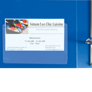 Self-Adhesive Business Card Holder, Top Load, 2 X 3 1/2, 10/Pk (Set Of 5 Pk)