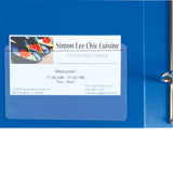 Self-Adhesive Business Card Holder, Top Load, 2 X 3 1/2, 10/Pk (Set Of 5 Pk)