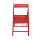 Casual Home Wooden Folding Chairs 2-Pcs Set - Red