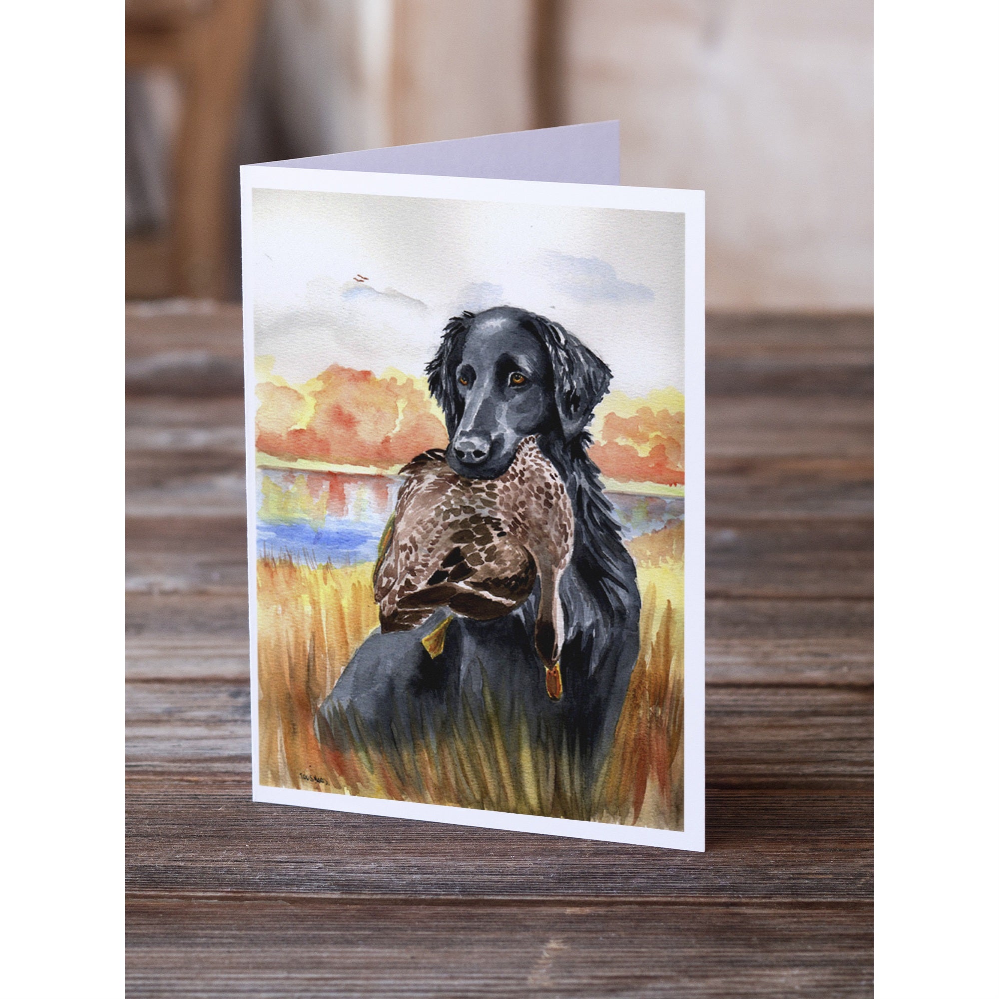 Flat Coated Retriever Greeting Cards And Envelopes Pack Of 8