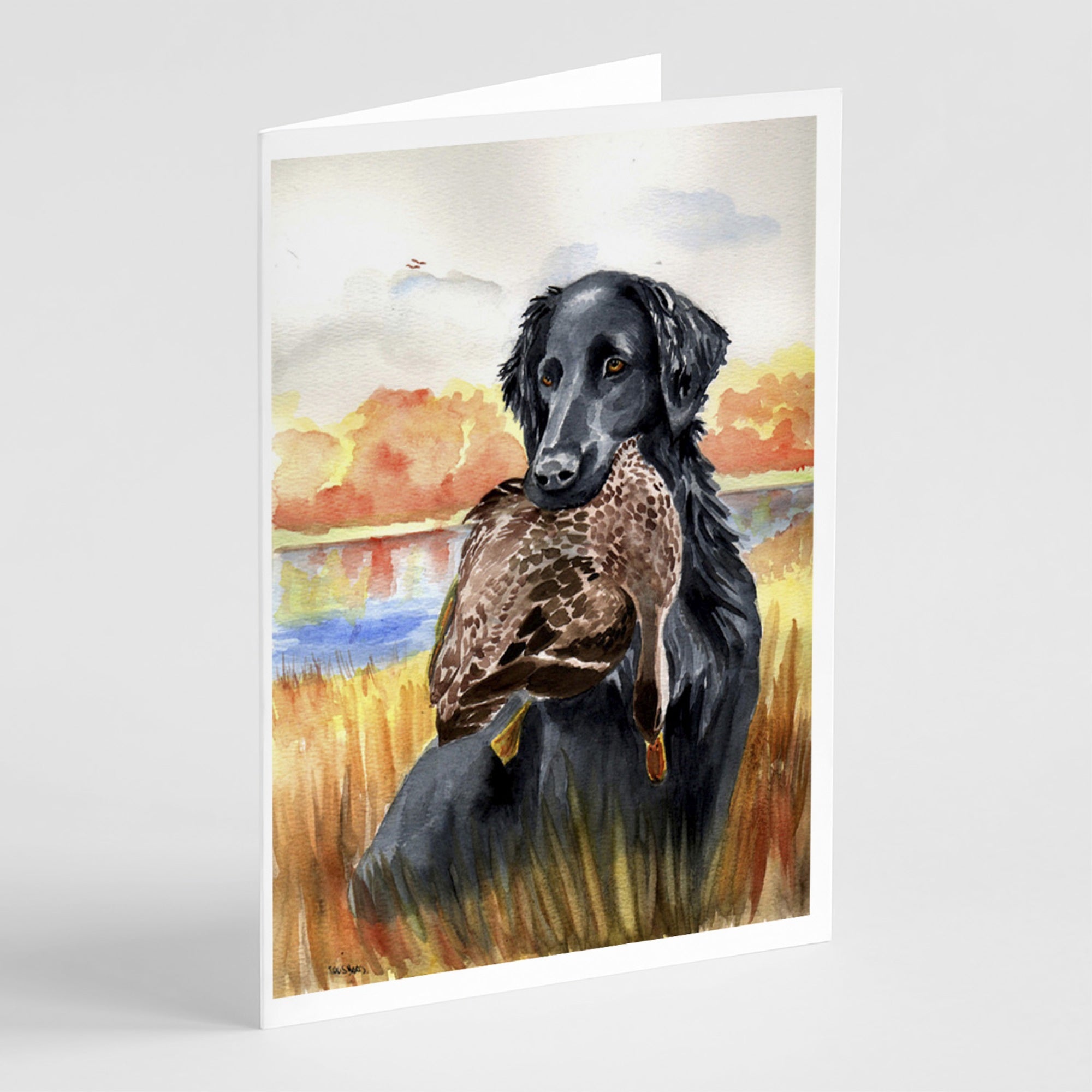 Flat Coated Retriever Greeting Cards And Envelopes Pack Of 8