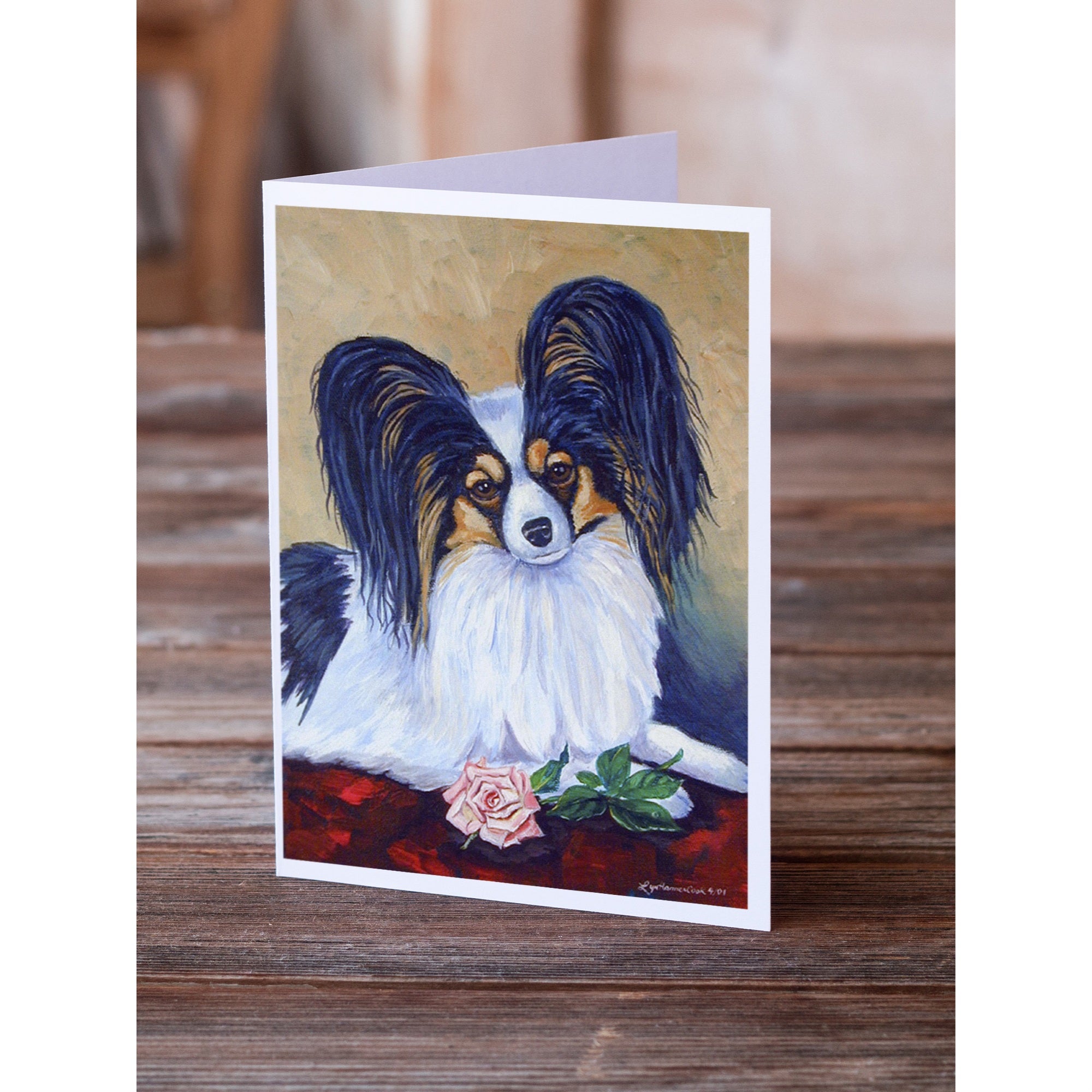 Papillon A Rose For You Greeting Cards And Envelopes Pack Of 8