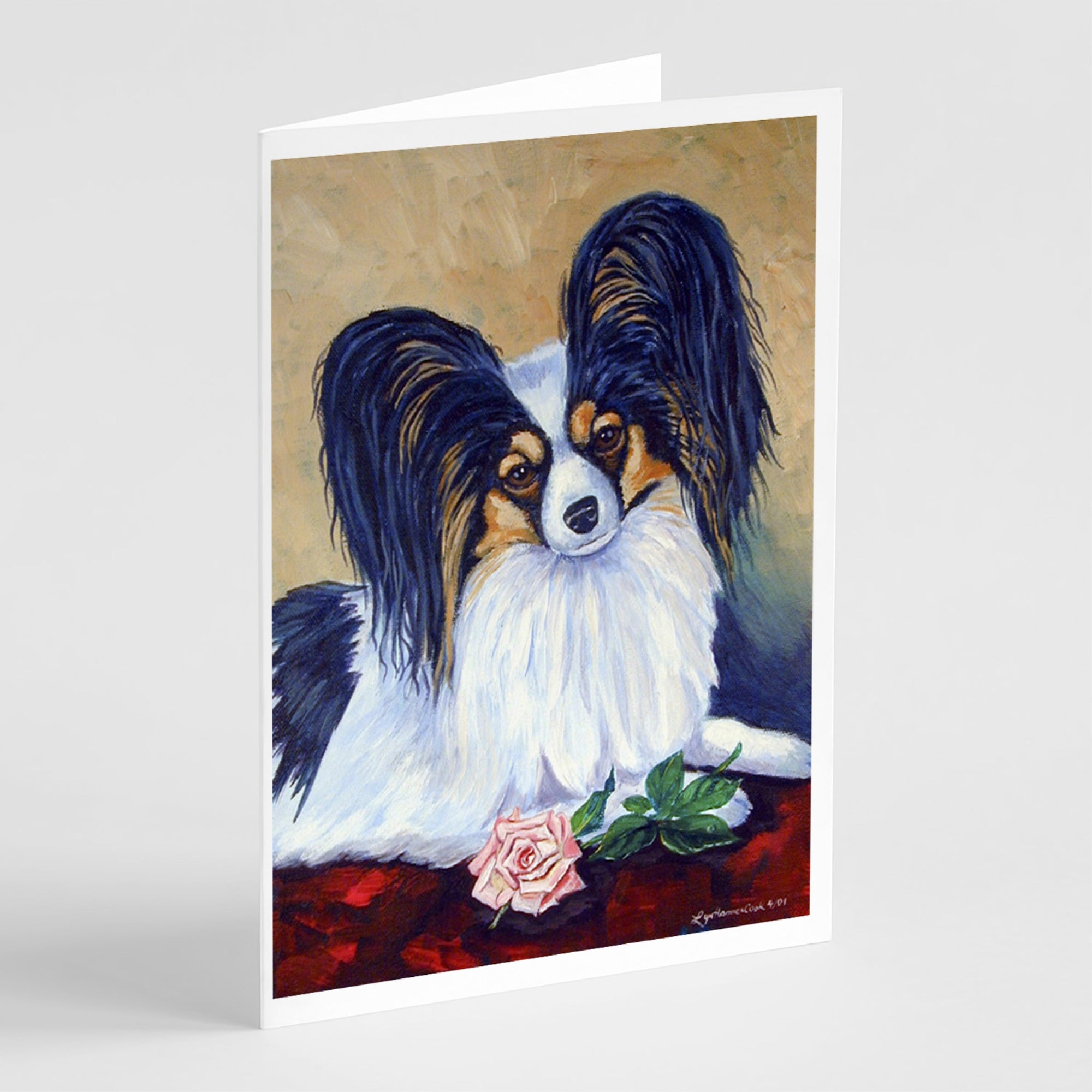 Papillon A Rose For You Greeting Cards And Envelopes Pack Of 8