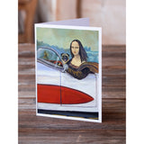 Fawn Pug And Mona Lisa Greeting Cards And Envelopes Pack Of 8
