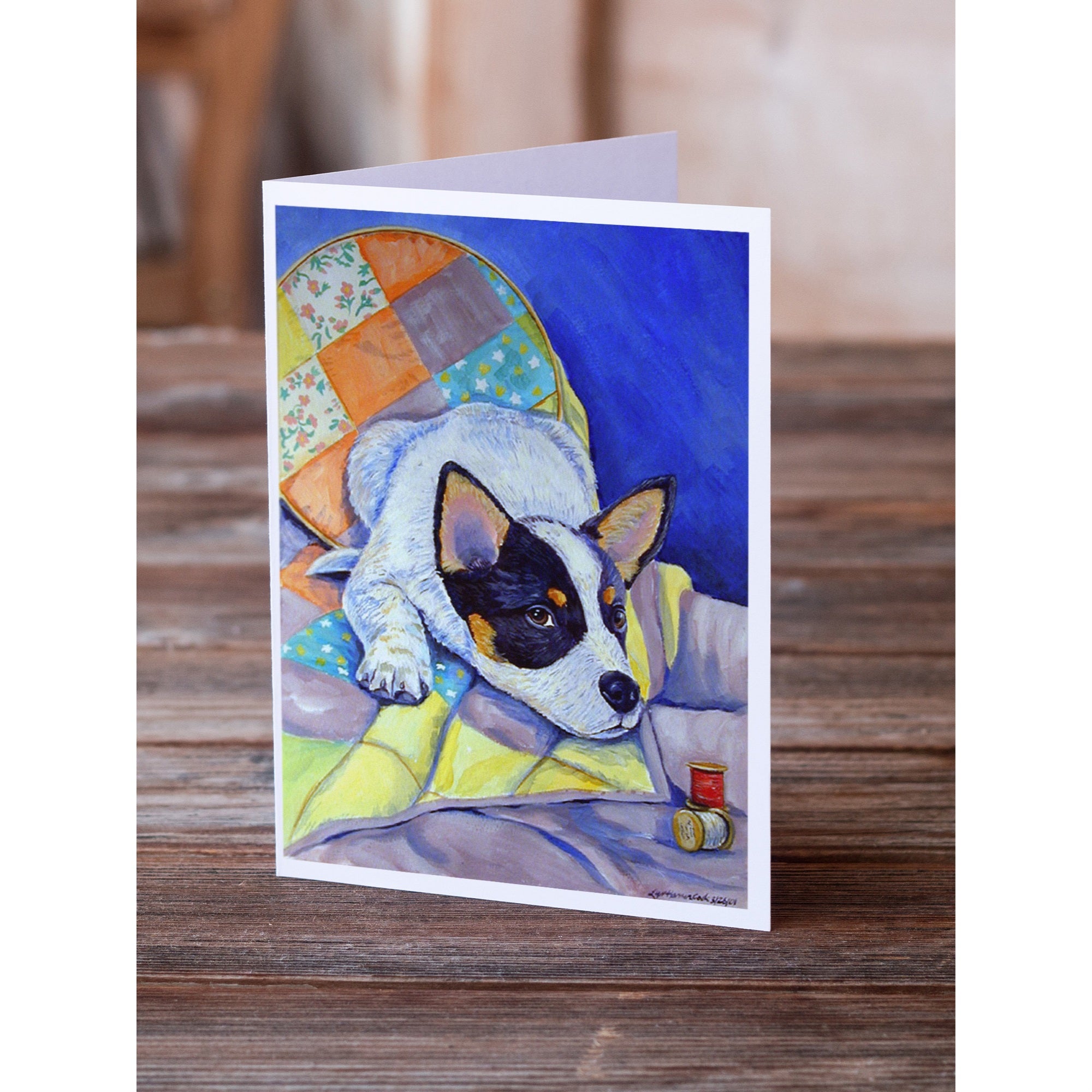 Australian Cattle Dog Sew Perfect Greeting Cards And Envelopes Pack Of 8